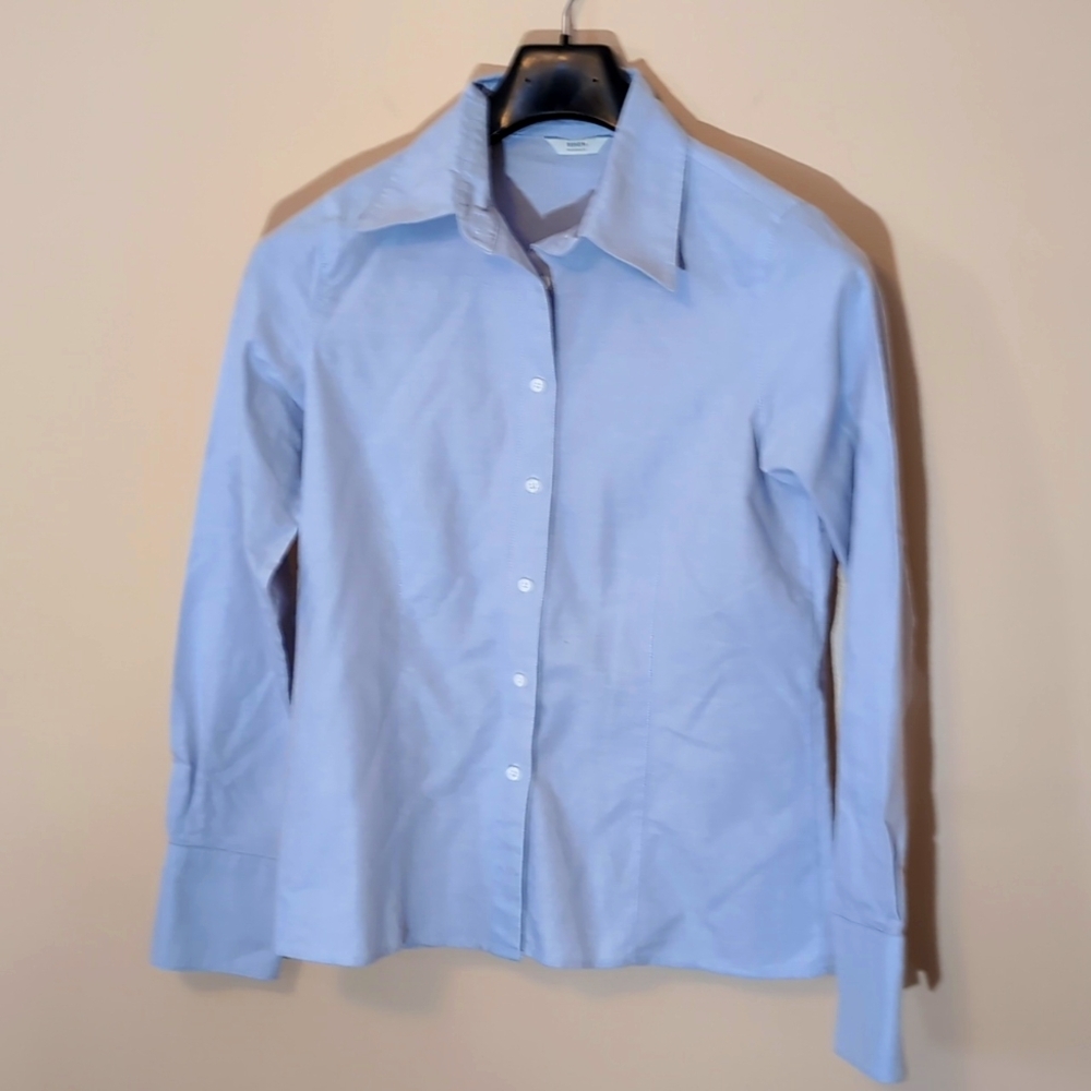 Bison| Blue Long Sleeve Button Down Shirt